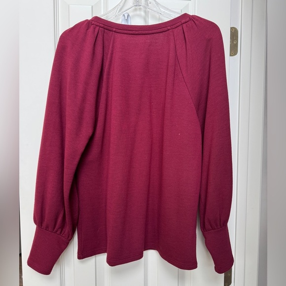 Loft Women's Burgundy Top - Picture 2 of 3